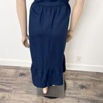 Frank And Oak [] Navy Blue Ruffle Hem Faux Button Down Midi Dress NWT Size XL Photo 6