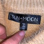 Sun and Moon Womens Pullover Sweater Funnel Neck Fuzzy Long Sleeve Knit Beige XS Tan Photo 7