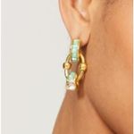 Gas Bijoux $240 Bo Rivage Earrings Turquoise and Crystal interlocking hoops Green Photo 4