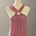 Maeve by Anthropologie Women's Mica Halter Tank Top Pink Geometric Photo 0