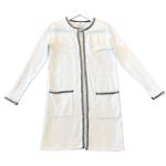 Magaschoni white with black whip stitch detail open cardigan coat xs Photo 3