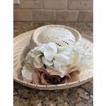 Vintage VTG Sonni San Francisco Wide Brim Straw Sun Derby Church Easter Hat Tan Photo 5