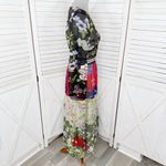 Kaktus Floral Patternblock Patchwork Tiered Maxi Dress Small Cottagecore Boho Photo 2