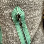 Xhilaration Gray Bomber Jacket with Green Trim Photo 7