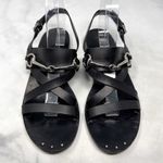Gucci  Juliette Horsebit Leather Strappy Slingback Flat Sandal Shoes Black 40 Photo 4
