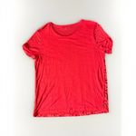 Reiss  Blouse Sheer Short Sleeve  Embroidered Top Red‎   US Size M Photo 2