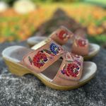 Alegria Algeria Embroidered Flowers Boho Style Wedge Sandals Photo 1