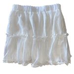 SheIn Flowy White Swiss Dot Tiered Mini Skirt Photo 0