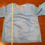 Draper James  Lattice Double Bell Sleeve‎ Blouse Top Blue Size 6 Photo 7