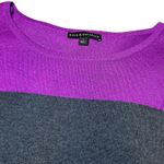 Rock & Republic Glittery Sweater Womens Small Purple Grey Striped Long Sleeve Photo 5