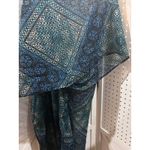 BCBGeneration  Blue Teal Geometric Print Sheer Duster Kimono Cardigan Photo 6