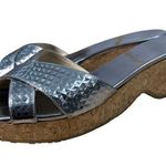 Jimmy Choo Panna CBL Steel Cubed Mirror Leather Platform Sandals IT 40.5 US 10.5 Photo 0