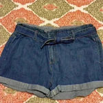 None Cute denim shorts with tie and elastic waist Photo 1
