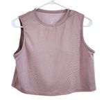Klassy Network Brami Built In Bra Cropped Tank Top Crew Neck Padded Pink Medium Photo 0