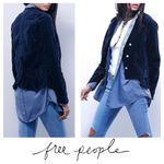 Free People 💖  Blue Velvet Uncut Corduroy Military Jacket Photo 1