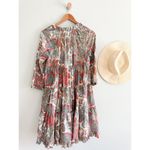 Cara Cara | Gibson Bird Paisley Ivory Multi Mini Dress | Sz XS/S Red Photo 10