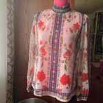 Jealous Tomato semi sheer floral long sleeve blouse size M Photo 5