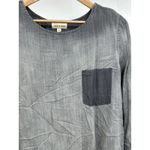 Cloth & Stone  Womens Long Sleeve Laced Back Top Medium Black Gray Tencel Photo 2