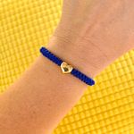 Stainless Steel Heart Adjustable Bracelet Blue Photo 1