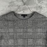 Banana Republic Plaid Top Womens Small Gray Glen Check Short Sleeve Minimalist Photo 3