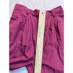 Cumley Women Burgundy Corduroy Pleated High Waist Pants Size 8 Made in USA 00 Purple Photo 3