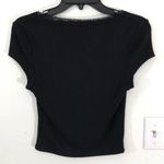 Wild Fable black baby tee with lace neckline Photo 7
