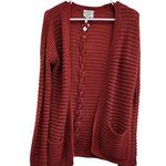 Hippie Rose  Long Sleeve Open Front Knitted Cardigan Relaxed Maroon Size Small Photo 0