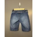 Hot Bottoms Shorts Womens 5/6 Blue Denim Bermuda Cargo Pockets Stretch Photo 1