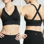 Athleta Black Be Bold V Neck Criss Cross Wrap Back Athletic Workout Sports Bra Photo 1