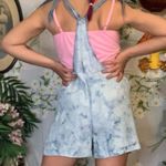 Aerie Blue Acid Wash Rayon Tie Shoulder Romper Sz M Photo 8