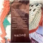 Urban Outfitters  Crochet Knit Cropped Top Size Medium Teal Brown Trim Boho Photo 7