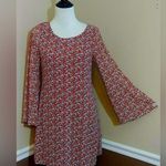Doe & Rae Long Bell Sleeve Boho Burgundy Floral Flowy A-Line Modcloth Dress by Photo 0