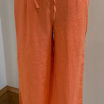 Per Se  Anthropologie coral linen blend crop pants size S Photo 0