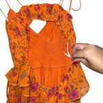 For Love & Lemons NEW NWOT  Peony High Low Midi Dress In Orange Floral Print Photo 10
