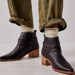 Free People Ankle Boots Womens 6.5 Dark Brown Leather Boho Western Cowgirl Rodeo Photo 0