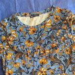ZARA  Blue and Orange Floral Blouse Photo 5