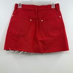 Rag and Bone  Moss Denim Mini Skirt Bull Red size 25 raw frayed hem cotton Photo 2