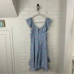 Lulus  Radiant Rosa Light Blue Floral Print Ruffled Mini Dress Size M Photo 7