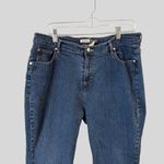 St John's Bay Size 18 Womens Distressed Hem Y2K Spandex Straight Boot Cut Denim Blue Photo 1