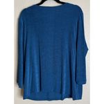 Chico's  Travelers 3 US Size XL Teal Tunic Top Slinky Knit Grommet Neckline Preppy Photo 1