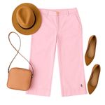 Ralph Lauren Sport Pink Cropped Wide Leg Pants Size 8 Logo Preppy Coastal in EUC Photo 1