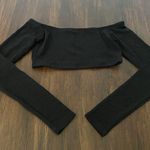 Early 2000's Whimsygoth Goth Grunge Black Glitter Off The Shoulder Crop Top M Size M Photo 3