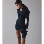 LIONESS  Soho Mini Dress in Onyx Back Medium New Womens Shirtdress Photo 10