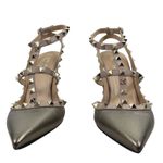 Valentino Garavani Rockstud 100mm Leather Caged Pump Bronze Pink Size 39.5 Photo 2