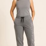 Calvin Klein Women's Grey Black Logo Capri Sweatpants Size S Photo 0