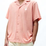 Playboy  Pacsun Terry Cloth Peach Orange Button Down Photo 0