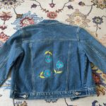 No Boundaries Y2K  Embroidered Flower Classic Denim Jacket Photo 3