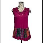 Ocean Breeze Knit Tunic Top Women’s One Size Pink Boho Hippie Sheer Embroidered Photo 1