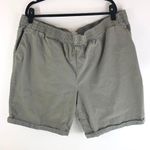 Woman Within Shorts Pull On Cuffed Cotton Stretch Elastic Waist Green 30W Photo 0