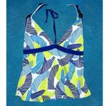 Nike Women’s Halter Swim Tankini Top Size 8 Blue Green Leaf Print EUC Padded Photo 2